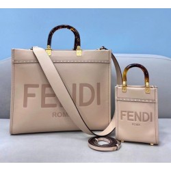 Replica Fendi Sunshine Medium Shopper Bag In Beige Calfskin