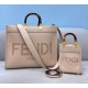 Replica Fendi Sunshine Medium Shopper Bag In Beige Calfskin
