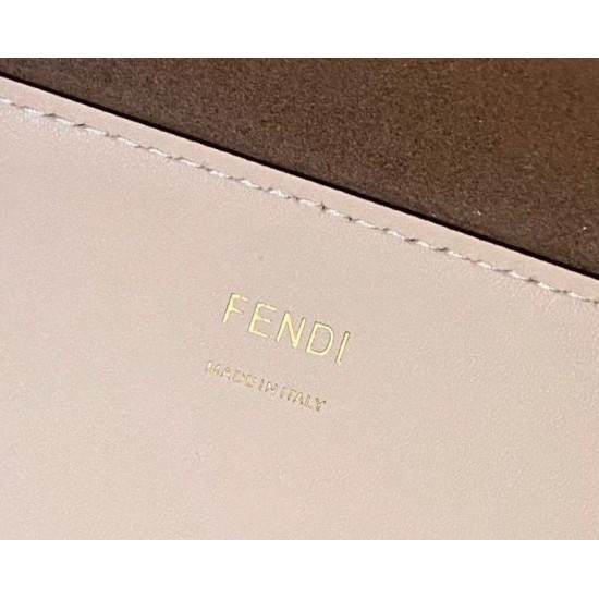 Replica Fendi Sunshine Medium Shopper Bag In Beige Calfskin