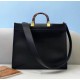 Replica Fendi Sunshine Medium Shopper Bag In Black Calfskin