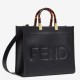 Replica Fendi Sunshine Medium Shopper Bag In Black Calfskin