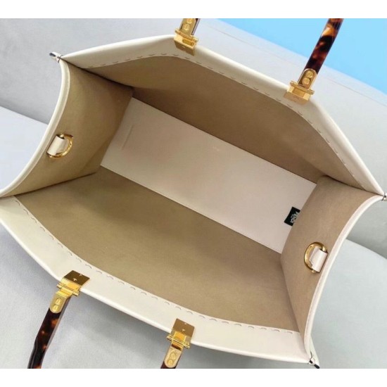 Fake Fendi Sunshine Medium Shopper Bag In White Calfskin Replica