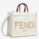 Fake Fendi Sunshine Medium Shopper Bag In White Calfskin Replica