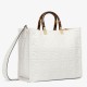 Replica Fendi Sunshine Medium Tote Bag In White FF Calfskin