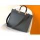 Replica Fendi Sunshine Medium Tote Bag in Black Leather with Python Logo
