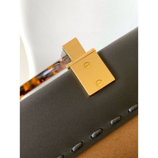 Replica Fendi Sunshine Medium Tote Bag in Black Leather with Python Logo