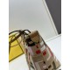Fake Fendi Small Roll Tote in Canvas with Multicolor FF Embroidery Replica