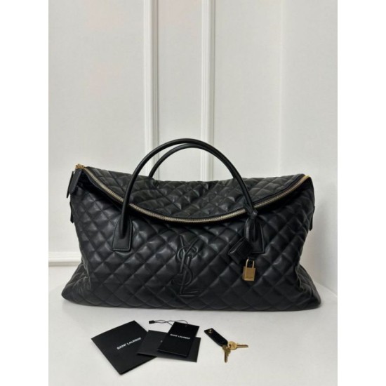 Replica Saint Laurent Es Giant Travel Bag In Black Quilted Leather
