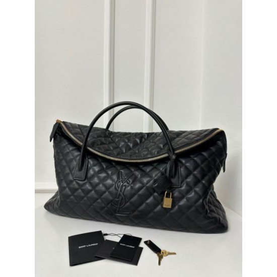 Replica Saint Laurent Es Giant Travel Bag In Black Quilted Leather
