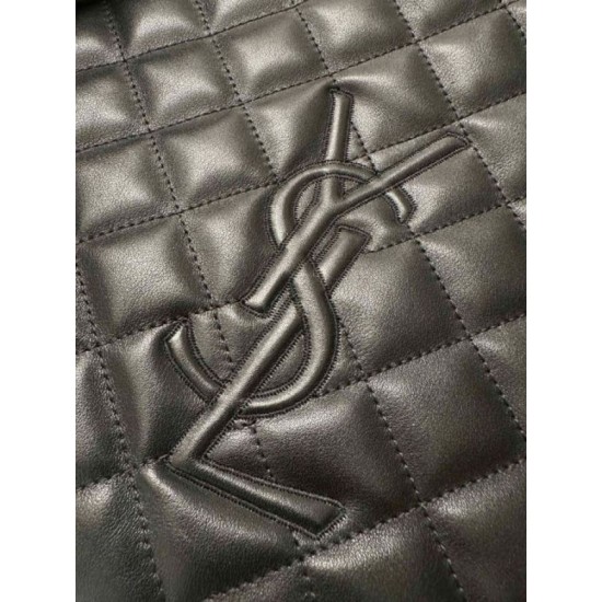 Replica Saint Laurent Es Giant Travel Bag In Black Quilted Leather