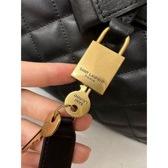 Replica Saint Laurent Es Giant Travel Bag In Black Quilted Leather