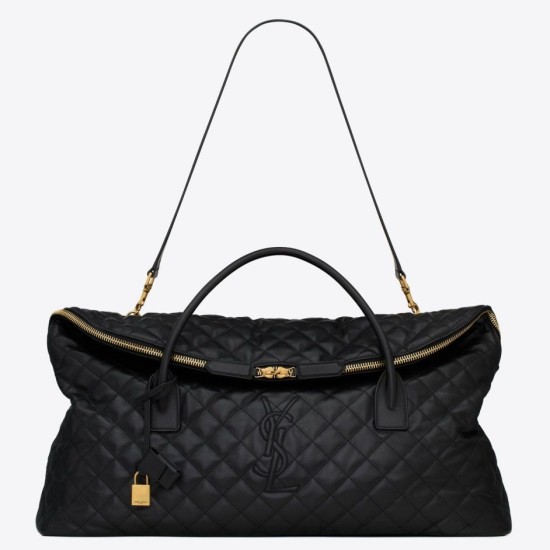 Replica Saint Laurent Es Giant Travel Bag In Black Quilted Leather