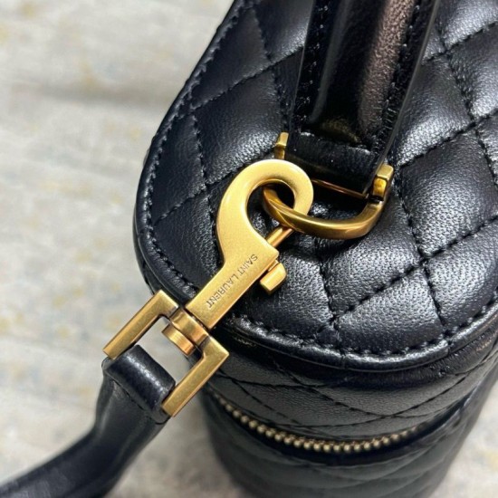 Replica Saint Laurent Gaby Mini Vanity Bag in Black Lambskin