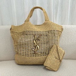 Replica Saint Laurent Icare Maxi Shopping Bag in Naturel Raffia