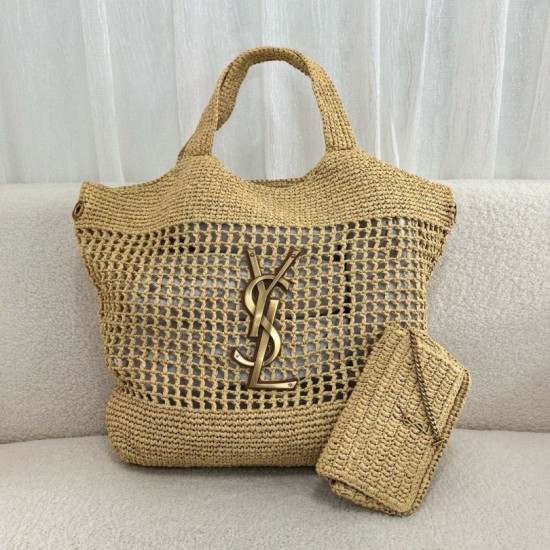 Replica Saint Laurent Icare Maxi Shopping Bag in Naturel Raffia