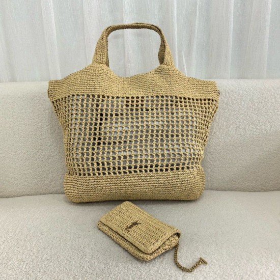 Replica Saint Laurent Icare Maxi Shopping Bag in Naturel Raffia