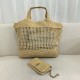 Replica Saint Laurent Icare Maxi Shopping Bag in Naturel Raffia