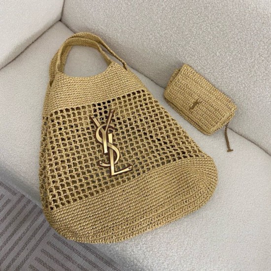Replica Saint Laurent Icare Maxi Shopping Bag in Naturel Raffia