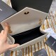 Replica Saint Laurent Medium Envelope Bag In White Grained Leather