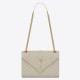 Replica Saint Laurent Medium Envelope Bag In White Grained Leather