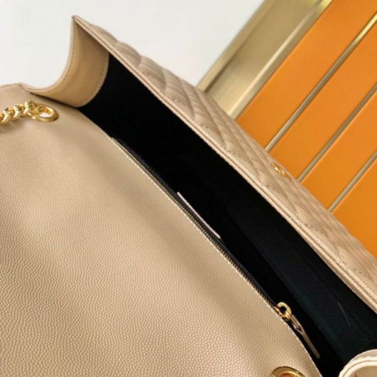 Replica Saint Laurent Envelope Large Bag In Beige Matelasse Grained Leather