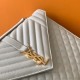Replica Saint Laurent Envelope Large Bag In White Matelasse Grained Leather