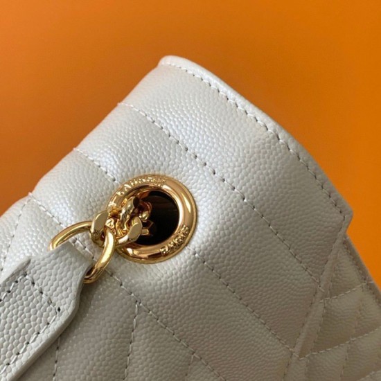 Replica Saint Laurent Envelope Large Bag In White Matelasse Grained Leather