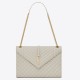 Replica Saint Laurent Envelope Large Bag In White Matelasse Grained Leather