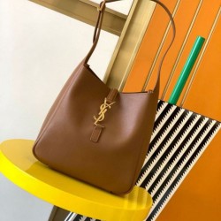 Replica Saint Laurent Le 5 À 7 Supple Small Hobo Bag in Brown Leather Replica Saint Laurent Le 5 À 7 Supple Small Hobo Bag in Brown Leather