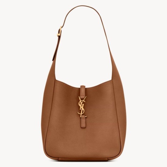 Replica Saint Laurent Le 5 À 7 Supple Small Hobo Bag in Brown Leather Replica Saint Laurent Le 5 À 7 Supple Small Hobo Bag in Brown Leather