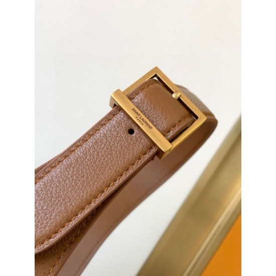 Replica Saint Laurent Le 5 À 7 Supple Small Hobo Bag in Brown Leather Replica Saint Laurent Le 5 À 7 Supple Small Hobo Bag in Brown Leather