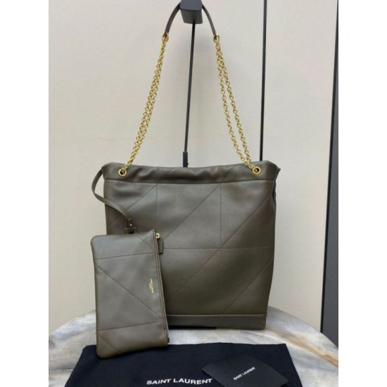 Replica Saint Laurent Jamie 4.3 Pochon Bag in Khaki Green Lambskin