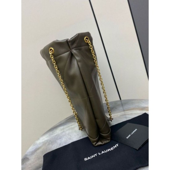 Replica Saint Laurent Jamie 4.3 Pochon Bag in Khaki Green Lambskin