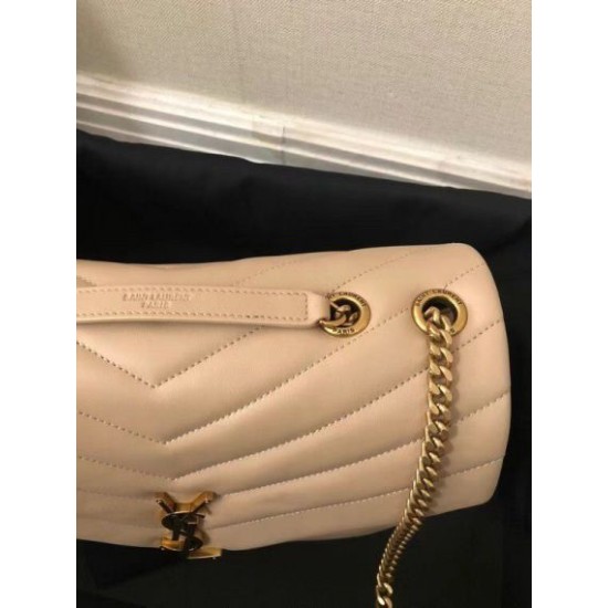 Replica Saint Laurent Loulou Medium Bag In Beige Matelasse Leather