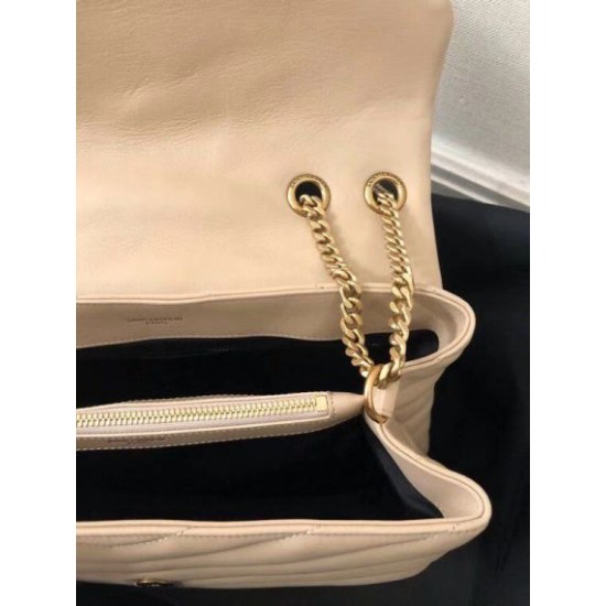 Replica Saint Laurent Loulou Medium Bag In Beige Matelasse Leather