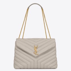Replica Saint Laurent Loulou Medium Bag In White Matelasse Leather