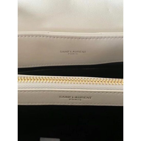 Replica Saint Laurent Loulou Medium Bag In White Matelasse Leather