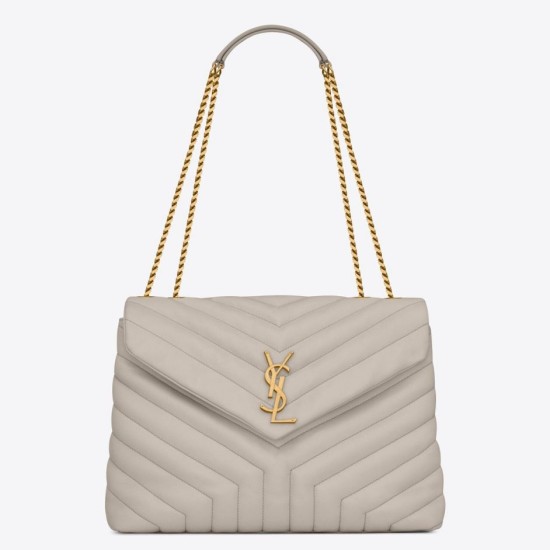 Replica Saint Laurent Loulou Medium Bag In White Matelasse Leather