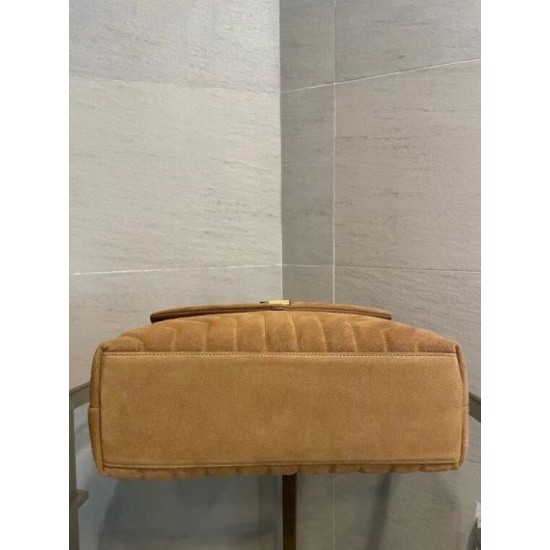 Fake Saint Laurent Loulou Medium Bag In Brown Suede Leather Replica
