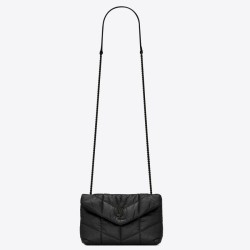 Replica Saint Laurent So Black Puffer Toy Bag In Black Lambskin