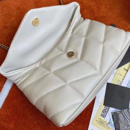 Fake Saint Laurent Puffer Toy Bag In White Lambskin Replica Replica Saint Laurent Puffer Toy Bag In White Lambskin