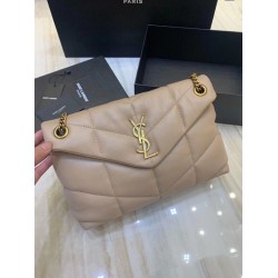 Fake Saint Laurent Small Loulou Puffer Bag In Beige Lambskin Replica Fake Saint Laurent Small Loulou Puffer Bag In Beige Lambskin Replica