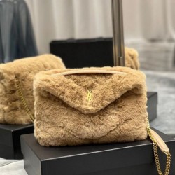 Fake Saint Laurent Loulou Small Bag In Beige Shearling Replica