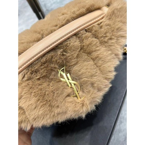 Fake Saint Laurent Loulou Small Bag In Beige Shearling Replica