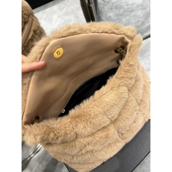 Fake Saint Laurent Loulou Small Bag In Beige Shearling Replica