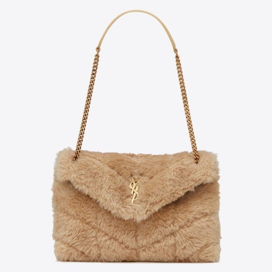Fake Saint Laurent Loulou Small Bag In Beige Shearling Replica