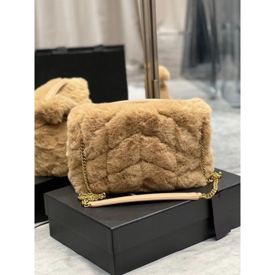 Fake Saint Laurent Loulou Small Bag In Beige Shearling Replica