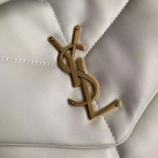 Replica Saint Laurent Loulou Puffer Medium Bag In Ivory Lambskin