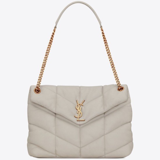 Replica Saint Laurent Loulou Puffer Medium Bag In Ivory Lambskin