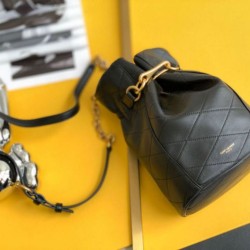 Fake Saint Laurent Le Maillon Hook Bucket Bag In Black Lambskin Replica Fake Saint Laurent Le Maillon Hook Bucket Bag In Black Lambskin Replica